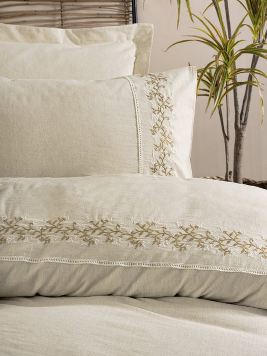 L'essentiel linge de maison Darian Juego de Funda de Edredón Doble Crema L'essentiel linge de maison Darian Juego de Funda de Edredón Doble Crema